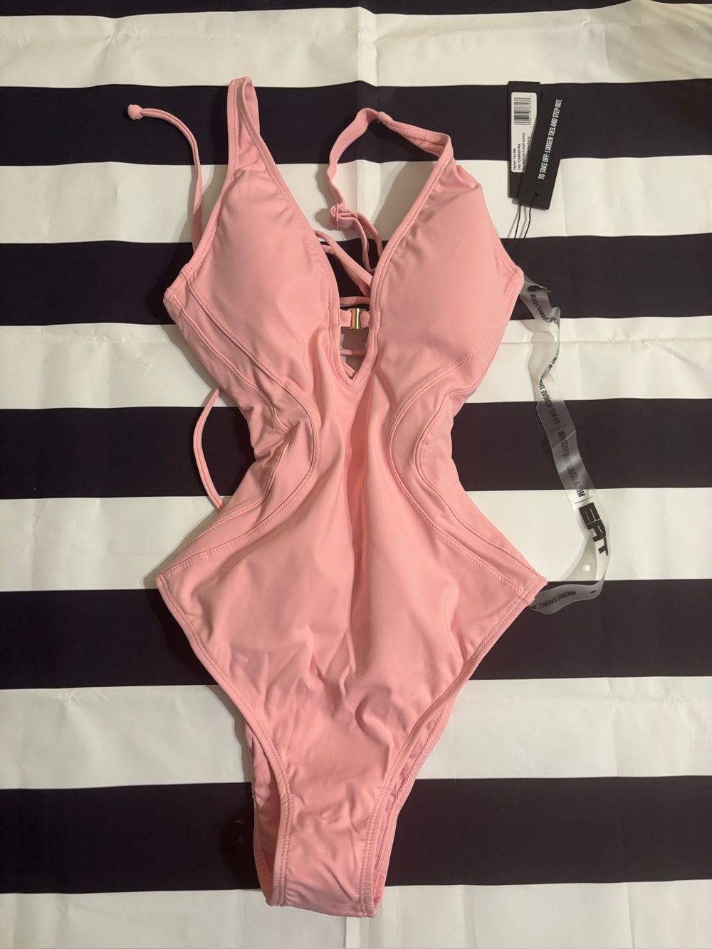 BNWT TA3 Brazilian Plungey Keyhole Shape Wear One Piece Swimsuit XXS Regular